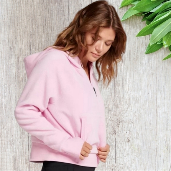 FLX Ascent New with Tags Half Zip Pink Fleece Hoodie Size Medium - Picture 1 of 14